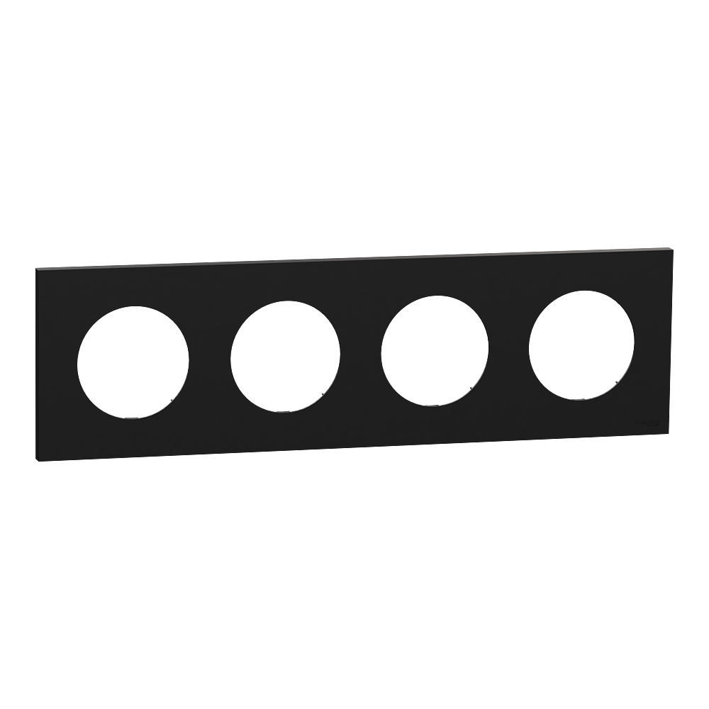 Odace plaque 4 postes noir